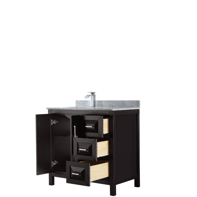 Daria 36'' W Single Vanity, Dark Brown, Polished Chrome