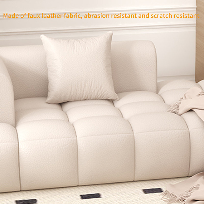 Fauteuil inclinable en similicuir de conception personnalisée, Left Hand Facing, Beige