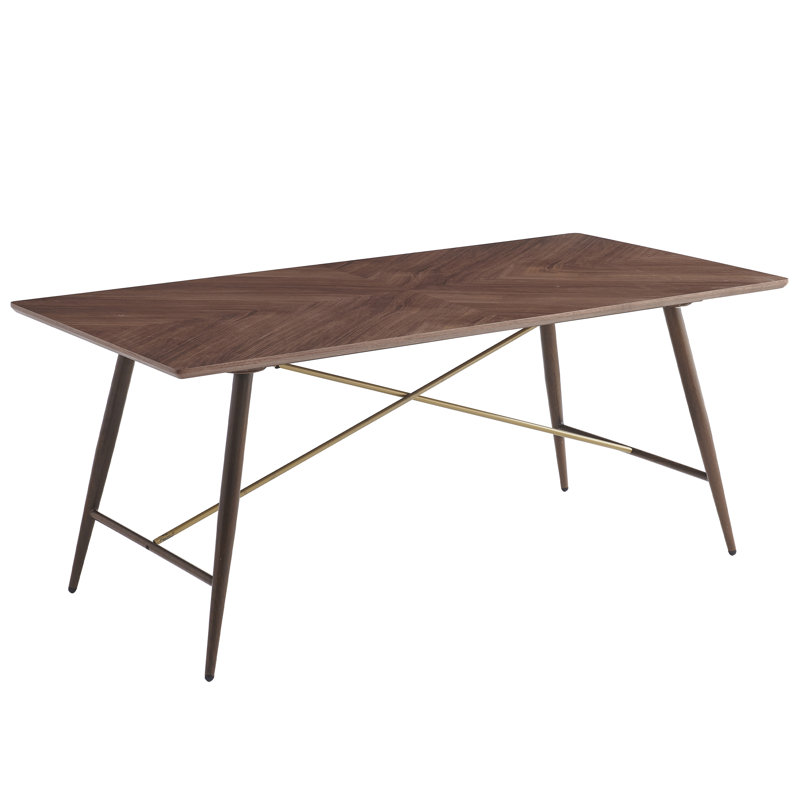 Table de salle à manger 70,9 po rectangulaire à grain de bois avec 6 chaises à dossier en U blanc - parfaite pour la cuisine moderne, la salle à manger et le salon