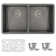 Bright Double Bowl Kitchen Sink with Grids and Strainers