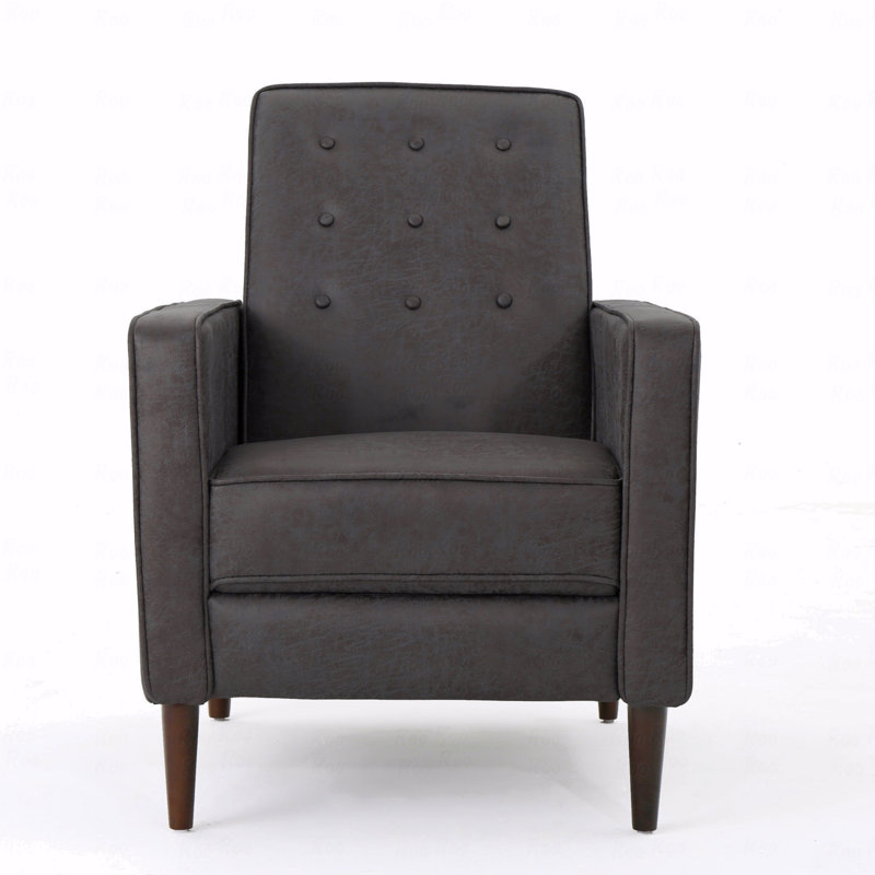 Fabric Upholstered With Recliner Function Chair Mid-Century Modern With Recliner Function Pushback Single With Recliner Function Sofa With Thicker Seat Cushion Tufted Upholstered Sofa With Wooden Leg