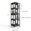 Bibliothèque rotative à 4 niveaux tout acier sur roulettes, bibliothèque pivotante à 360 °, avec roulettes verrouillables - rangement vertical compact-1786884344