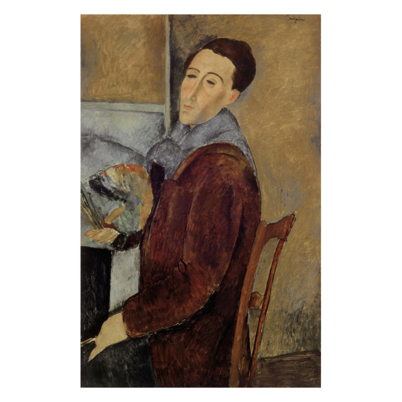Autoportrait par Amedeo Modigliani - estampe numérique, H 28 po x l 22 po