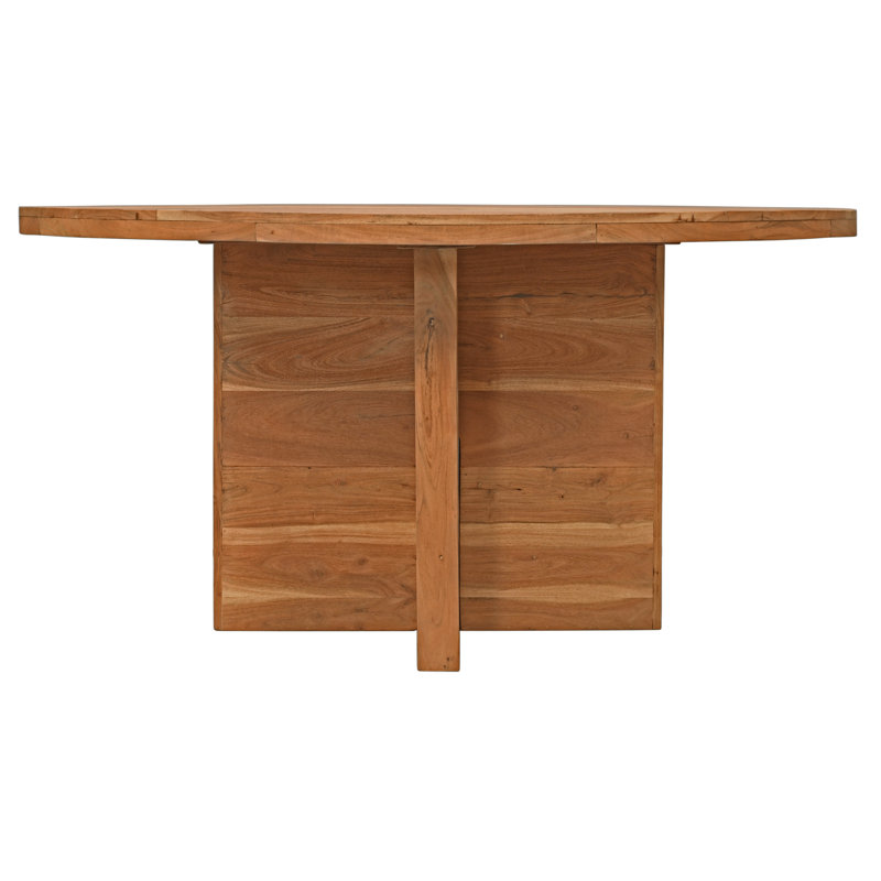 Rounded Solid Wood Dining Table, 60" W x 60" L, Natural