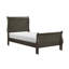 Lit-bateau simple de style classique Louis Philippe avec finition teinte, conception traditionnelle pour les chambres élégantes