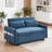 Upholstered Loveseat with Adjsutable Backrest, Storage Pockets, 2 Soft Pillows and USB Ports-717740523
