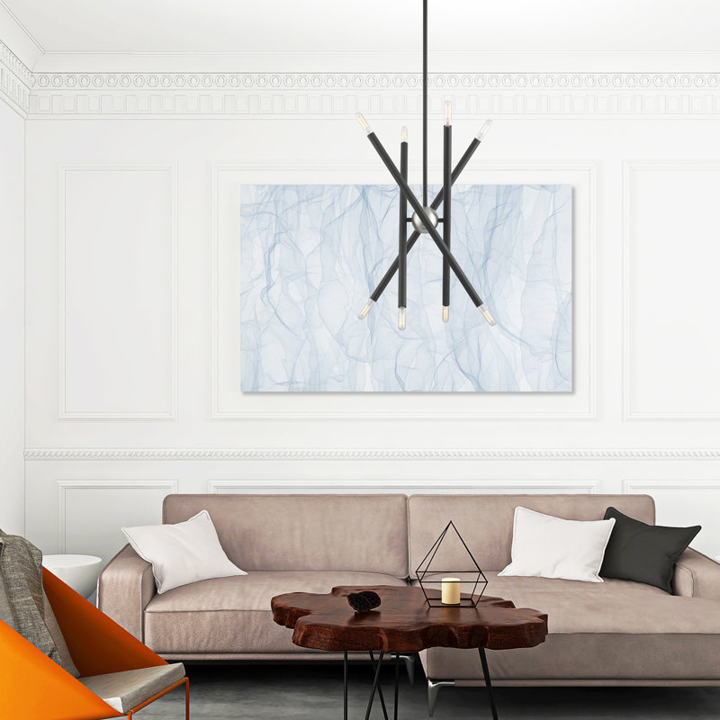 Poco 8 - Light Dimmable Sputnik Modern Linear Chandelier, Scandinavian Gray