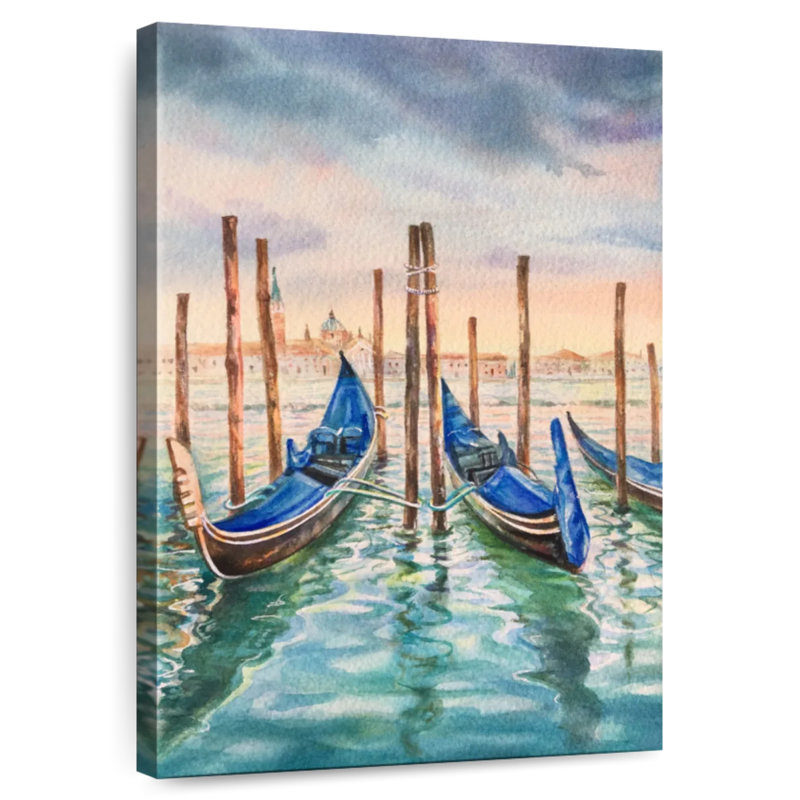 Mehar Gondolas In Venice Canal, 36" H x 24" W