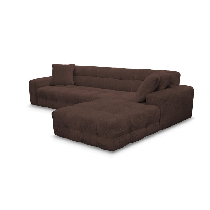 4 Seater Corner Sofa , Right Hand Facing, Brown