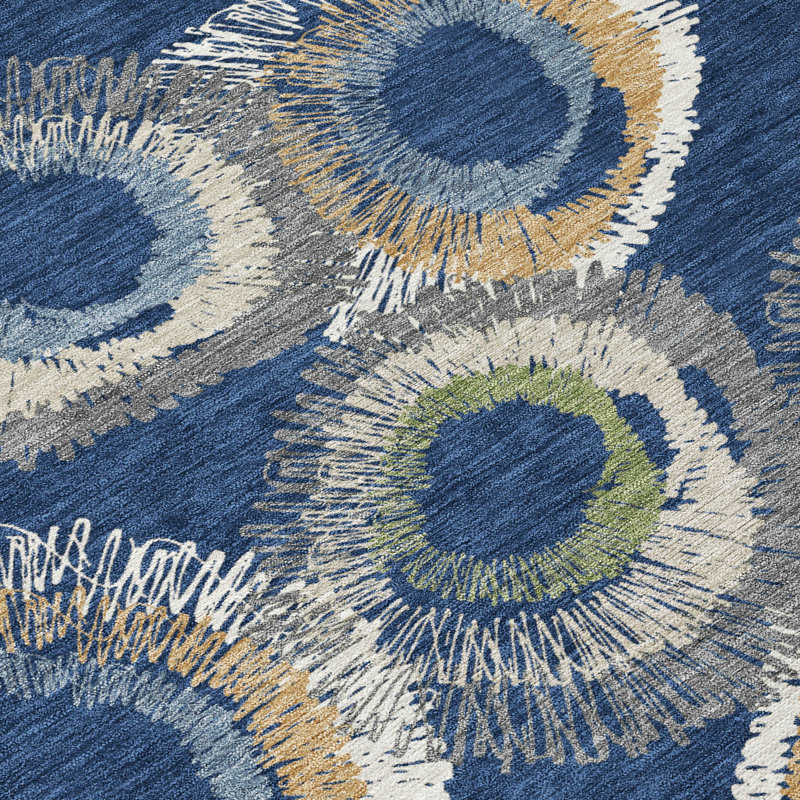 Machine Washable Indoor/Outdoor Houtz ACN2278 Geometric Rug, Rectangle 2'6" x 3'10"