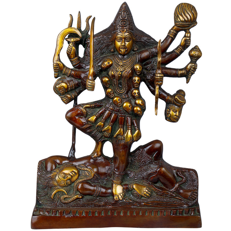 Figurine déesse Kali, Brun / or