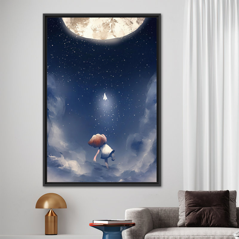Print on Canvas, 30 cm H x 20 cm W, Black Floater Framed
