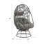 Chaise longue et table d'appoint en verre transparent, tissu gris anthracite et osier Hikre