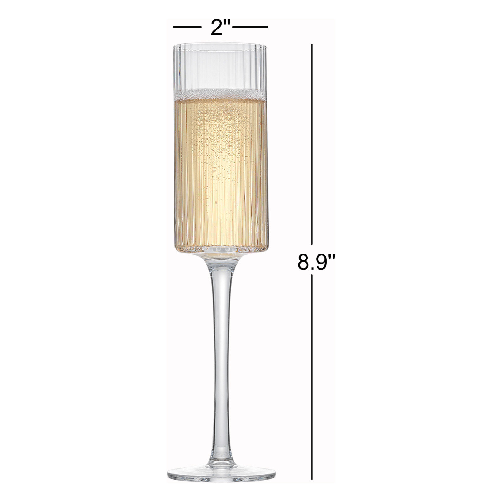Elle Ribbed Champagne Flute