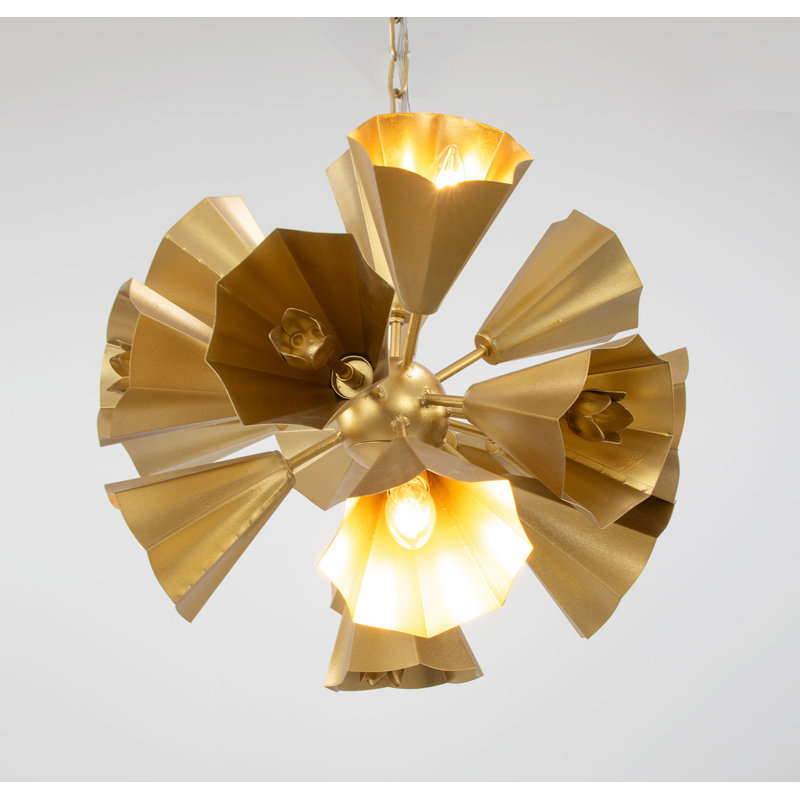 Laura 8 - Light Chandelier, Gold