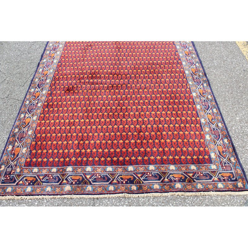 Tapis rouge, bleu, unique, 4X7