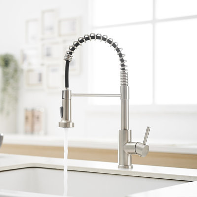 ° Robinet pivotant en acier inoxydable nickelé pour cuisine et bar