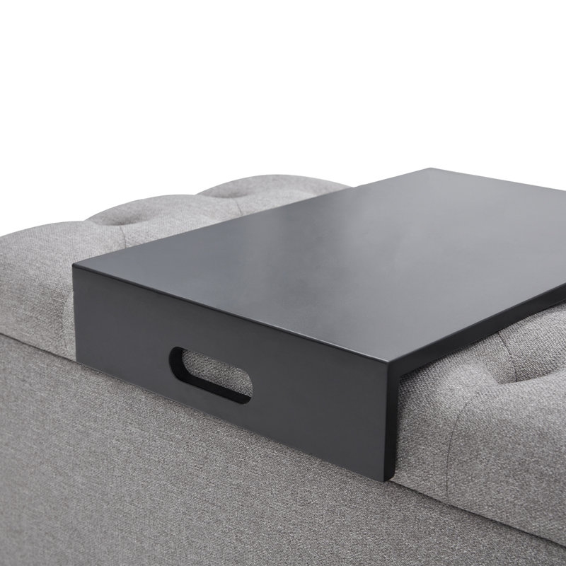 Banc de rangement rembourré Ashtin, Gris