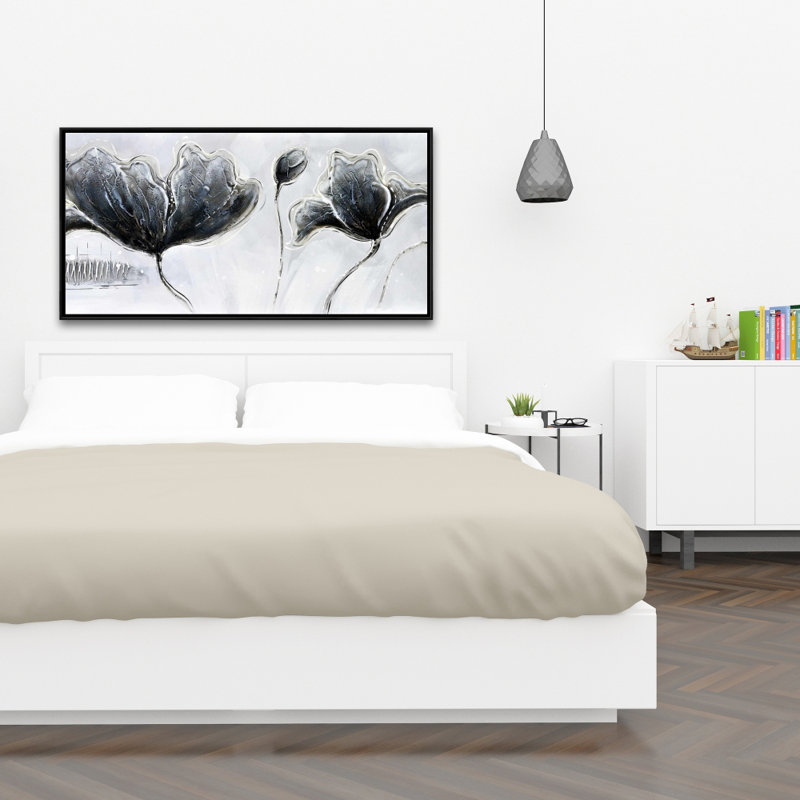 Industrial style flowers - 24"x48" Framed canvas