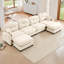 Canapé modulaire en chenille 4 places avec 2 coussins et repose-pieds-1417647639
