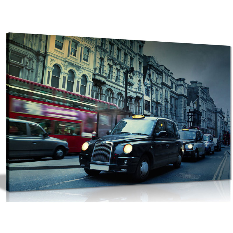 London Cab Taxi - Wrapped Canvas Print, 31cm H x 46cm W