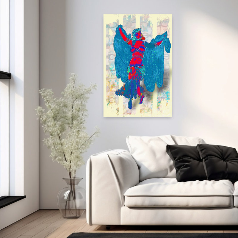 Art contemporain, art contemporain abstrait coloré, H 36 po x l 24 po