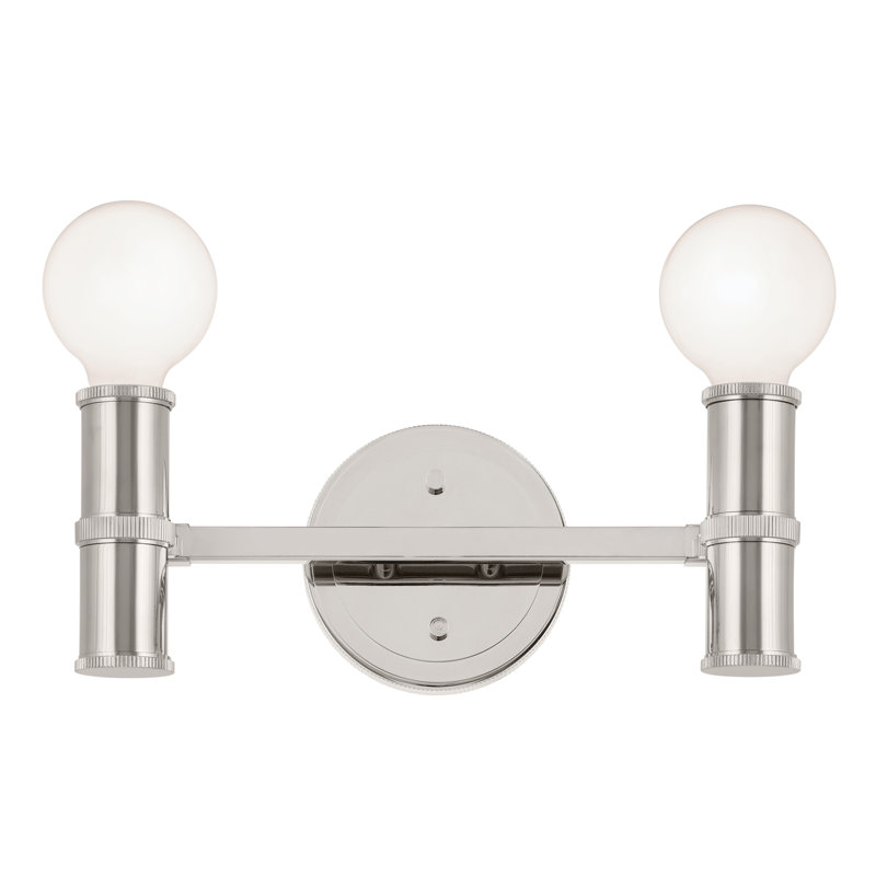 Gefferie 2-Light Polished Nickel Vanity Light, Polished Nickel