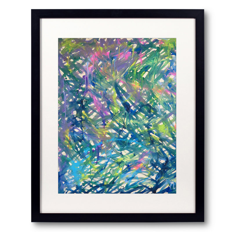 Birdsong par Drew Gaffney - impression, Papier avec cadre noir, 20" H x 16" W