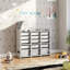 Kidkid 5 Tier Plastic Toy Storage Organizer with 15 Pull-Out Bins and Roof Top
