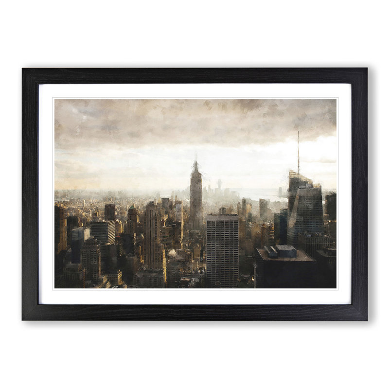 New York Skyline Vol.5 - Picture Frame Graphic Art, Black Framed, 27cm H x 36cm W x 2cm D