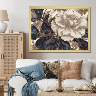 Fleur d'œillet bleu sur fond de Rickel Gold IV sur toile