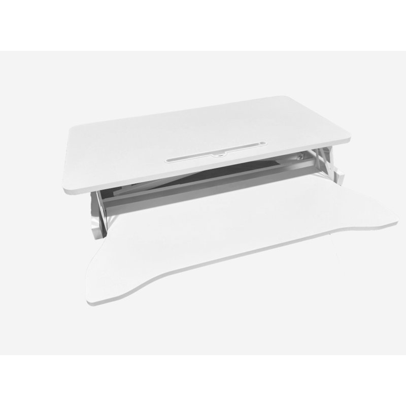 32 Inch Desk Converter, Height Adjustable Sit To Stand Riser, Dual Monitor And Laptop Workstation With Wide Keyboard Tray