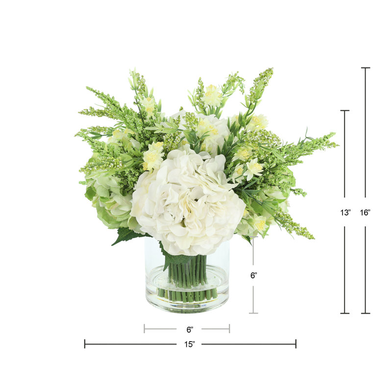 13 " Faux in Glass Vase