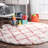 Cuanaic Trellis Shag Performance White/Pink Rug-980188161