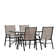 Artu Outdoor Patio Dining Set - 55" Tempered Glass with Umbrella Hole, Flex Comfort Stack Chair