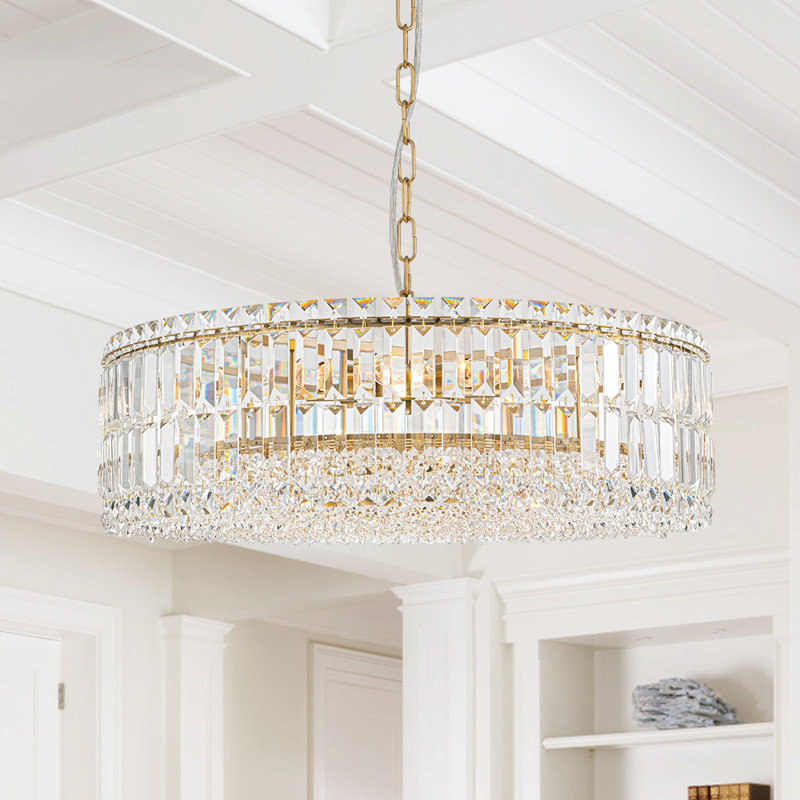8 - Light Chandelier, Brushed Gold