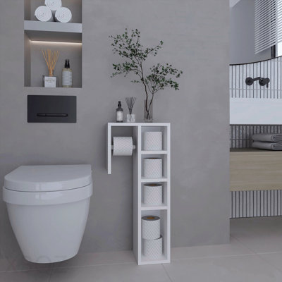 Lodi Freestanding Toilet Paper Cabinet With Slim Vertical Design And Storage Compartment
