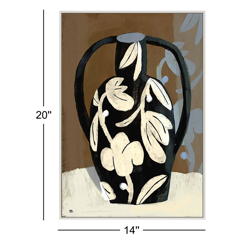 Vases Callan. Ensemble de 4 par Marco Marella - ensemble de 4 reproductions de cadres photo simples, Toile avec cadre blanc