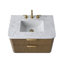 Liljan 30'' Wall-Mounted Single Bathroom Vanity with Engineered Stone Top-1238032367