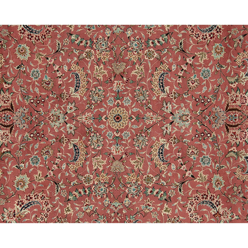 Hand Knotted Wool Oriental Area Rug in Rose And Black