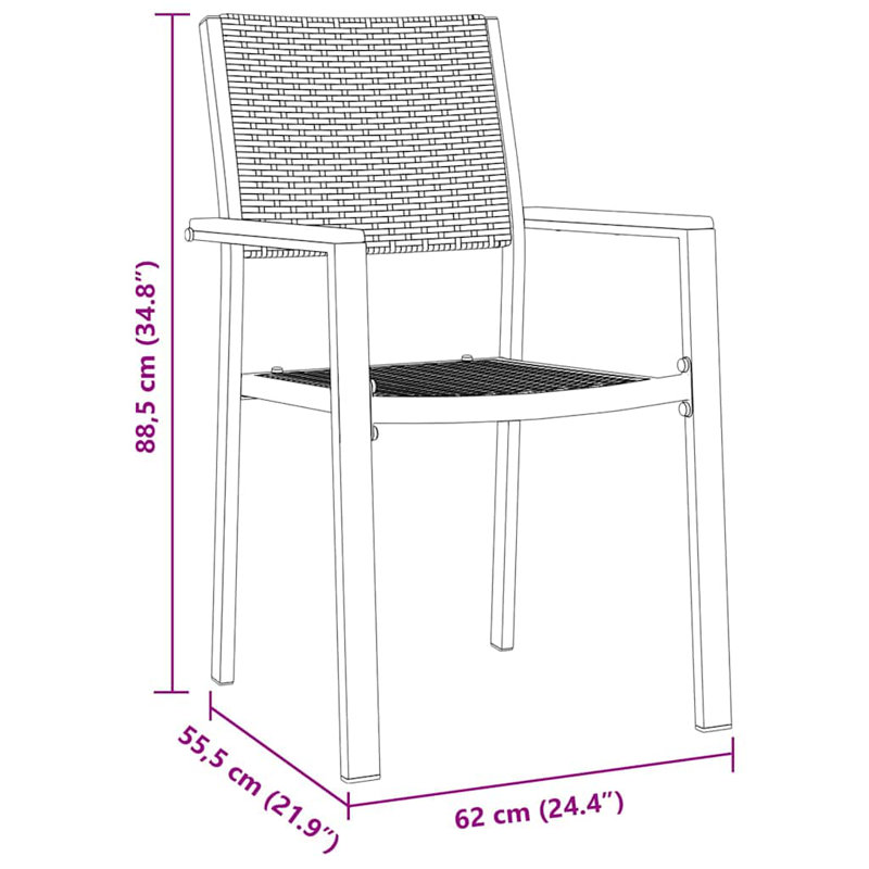 4 Piece Garden Dining Set Black
