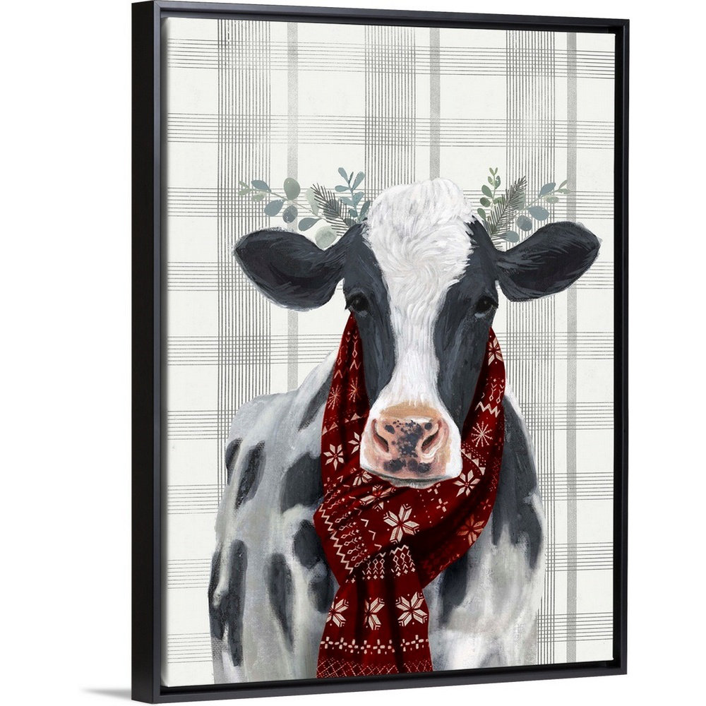 " Yuletide Cow I " by Victoria Borges Painting Print The Holiday Aisle® 