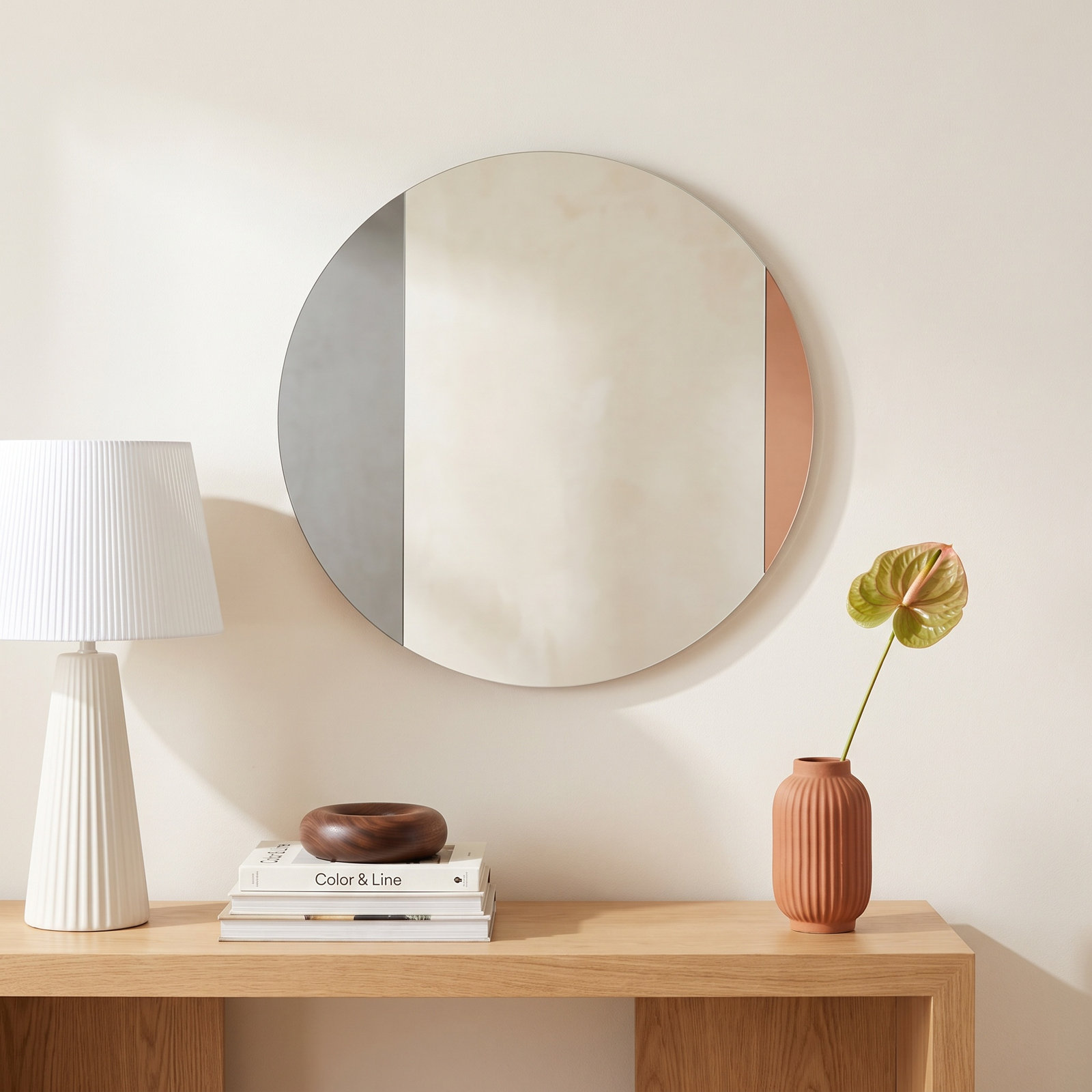 Namaste Flat Mirror, 23.75" x 23.75", Rose Gold, Smoke