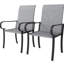 Lot de 2 chaises de salle à manger avec dossier haut et assise profonde, en PE et acier, antirouille, pour terrasse ou patio. Assemblage requis.