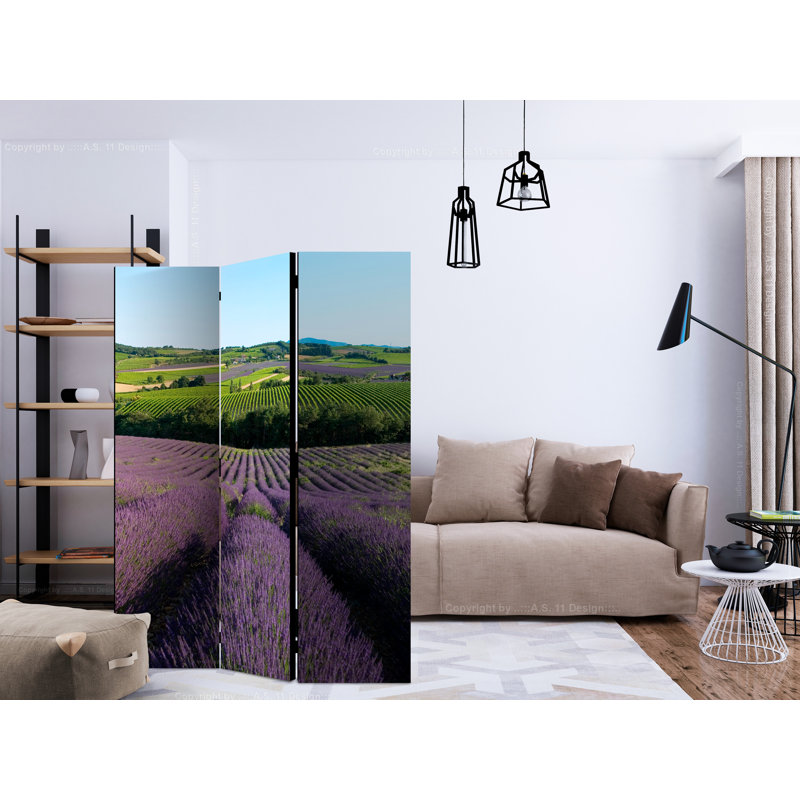 Grefer 135cm W x 172cm H 3 - Panel Solid Wood Folding Room Divider
