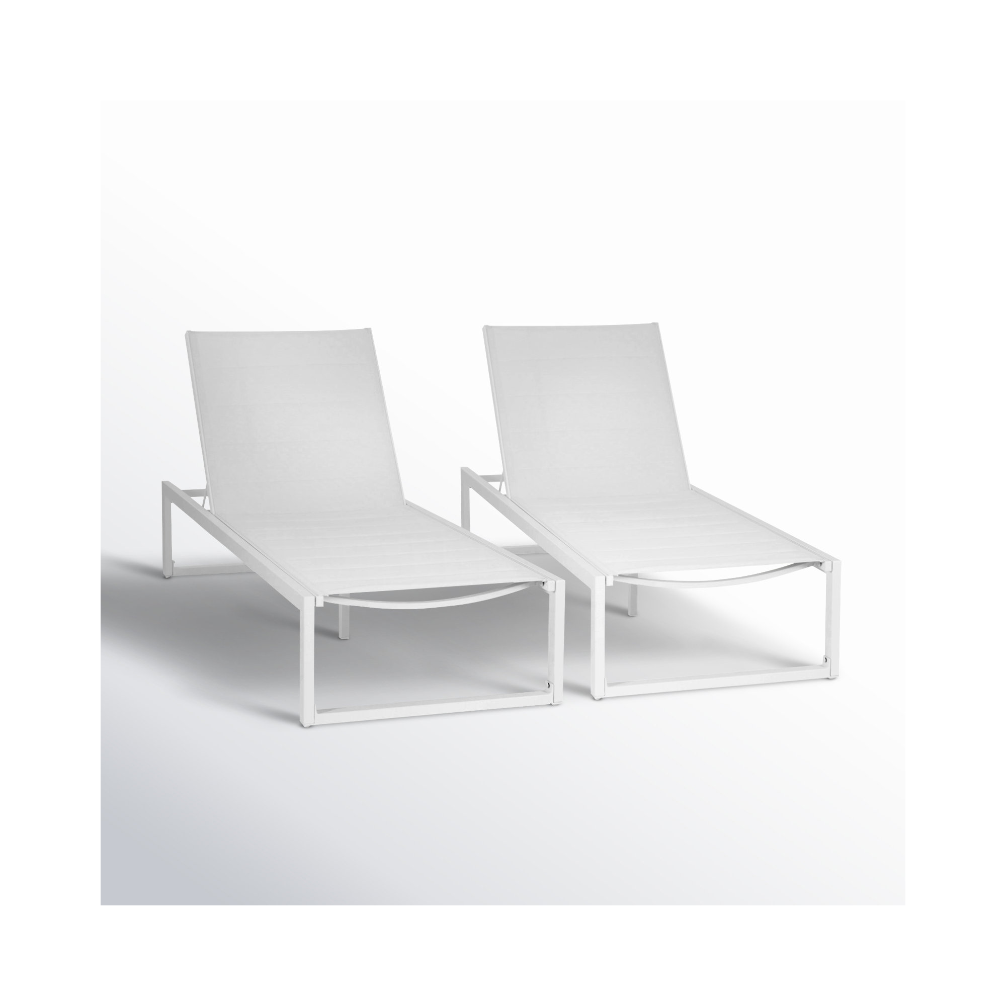 Armando Aluminum Outdoor Chaise Lounge, White
