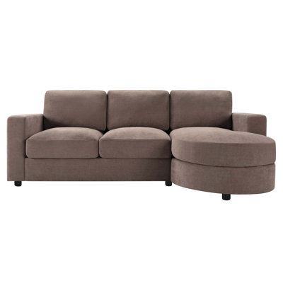 Modern Sectional Sofa with Curved Chaise Lounge, USB Ports and Storage Pockets