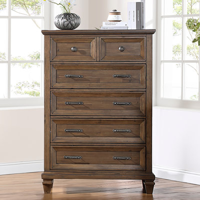 Gurkamal Wood 5-Drawer Chest, Mocha Brown by Alcott Hill
