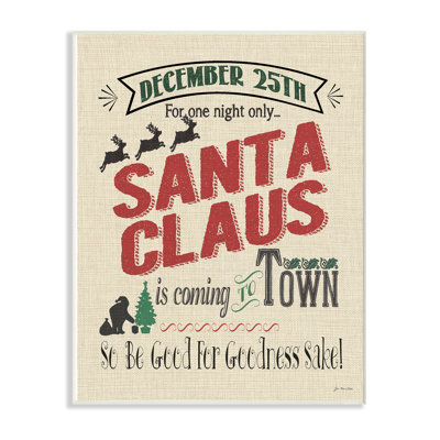 «Santa for One Night Only» par Jo Moulton - reproduction d'art textuel