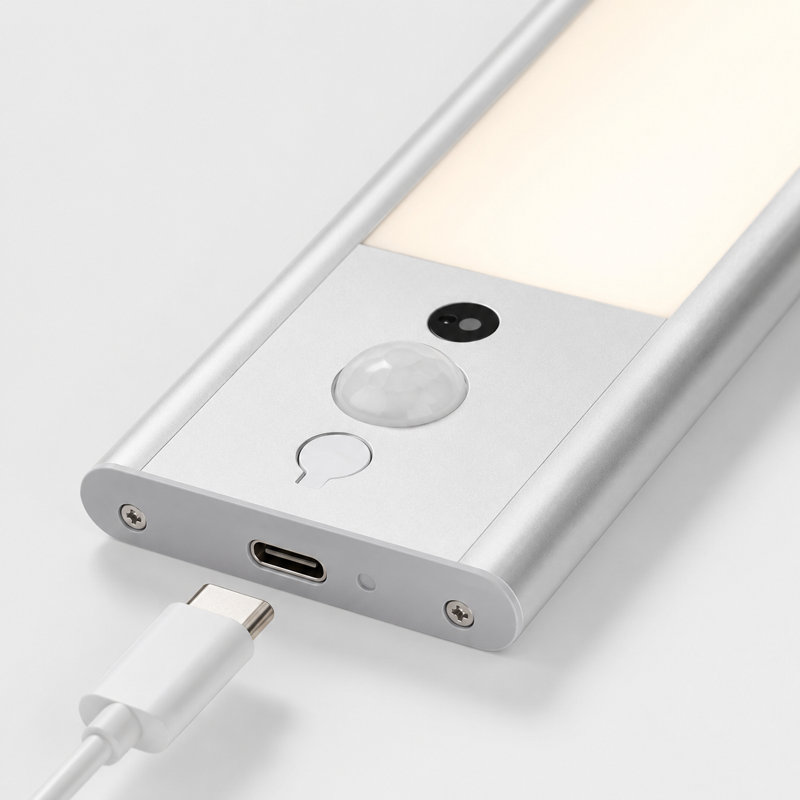 Ensemble de 2 luminaires rechargeables sous le comptoir de 16 po avec capteur de mouvement et de lumière 3 TCE, 16"